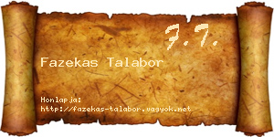 Fazekas Talabor névjegykártya